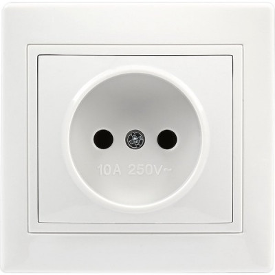Розетка с/у 2P 10A, IP20, SmartBuy Венера [SBE-01w-10-S1-N-c] белый керамика