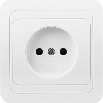 Розетка с/у 2P 10A, IP20, SmartBuy Марс [SBE-02w-10-S1-N-c] белый керамика