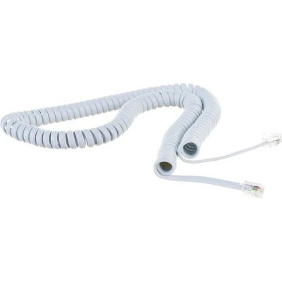 Шнур телефонный трубочный RJ10 4p4c,  4м, белый REXANT [18-2041]