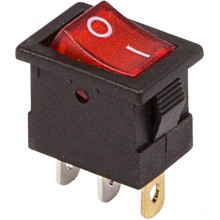 Выключатель клавишный 12В 15А 3c ON-OFF красный с подсветкой Mini RWB-206-1/SC-768 REXANT [36-2170]