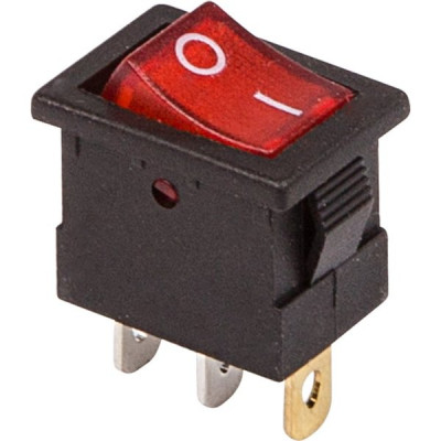 Выключатель клавишный 12В 15А 3c ON-OFF красный с подсветкой Mini RWB-206-1/SC-768 REXANT [36-2170]