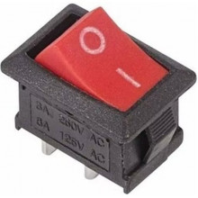 Выключатель клавишный 250В 6А 2c ON-OFF красный Mini RWB-201/SC-768 REXANT [36-2111]