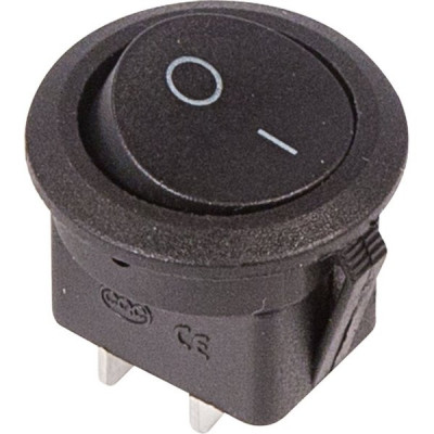 Выключатель клавишный круглый 250В 6А 2c ON-OFF черный RWB-212/SC-214/MRS-102-8 REXANT [36-2550]