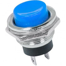 Выключатель-кнопка металл 250В 2А 2c (ON)-OFF б/фикс d16.2 синяя RWD-306 REXANT [36-3352]