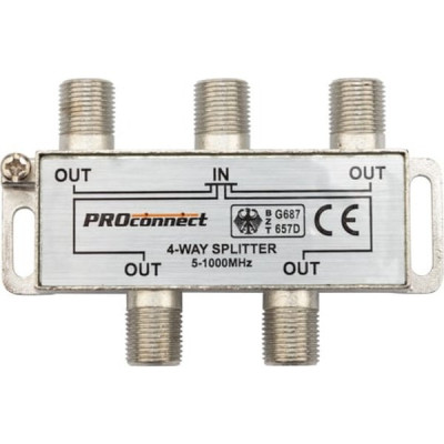 Делитель ТВ x4 под F разъем 5-1000МГц PROCONNECT [05-6023]