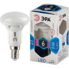 Лампа LED E14/R50 рефлектор,  6W, 4000K, 480Лм, ЭРА [LED smd R50-6W-840-E14]