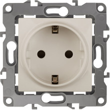 Розетка с/у 2P+E 16A, со шторками, ЭРА12 [12-2102-02][10] слоновая кость
