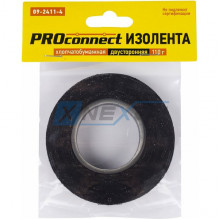Изолента Х/Б двустороняя 20мм*110г (16.4м), черная, PROCONNECT [09-2411-4]