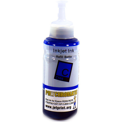 Чернила 100мл. Epson L800/L200/R270/P50/XP/R200/C79/C67 Cyan Polychromatic водные