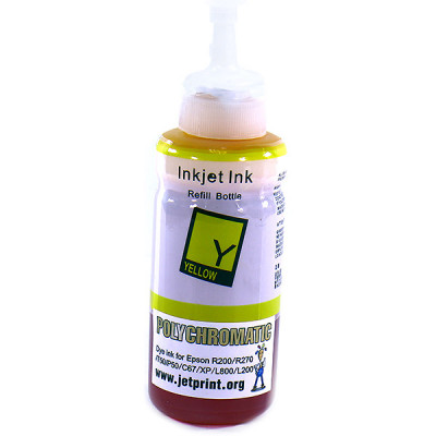Чернила 100мл. Epson L800/L200/R270/P50/XP/R200/C79/C67 Yellow Polychromatic водные