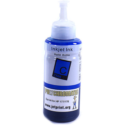 Чернила 100мл. HP 178/177/920/655/121/122/27/28 Cyan Polychromatic водные