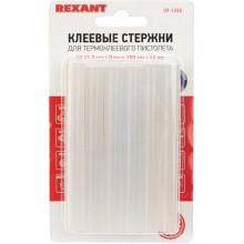 Стержни клеевые D=11мм*100мм, 12шт, прозрачные светящиеся, REXANT [09-1260]