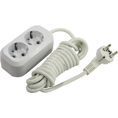 Удлинитель  3м 2 розетки с/з, 16А/3500Вт, ПВС 3х1, SmartBuy [SBE-16-2-03-Z]