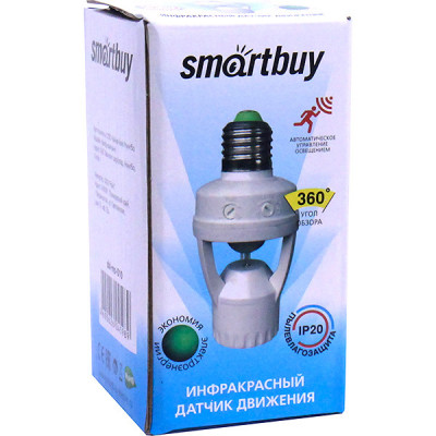Датчик движения в патрон E27 360гр, 60Вт, 10-300с, 6м, IP20, SmartBuy [SBL-MS-010]