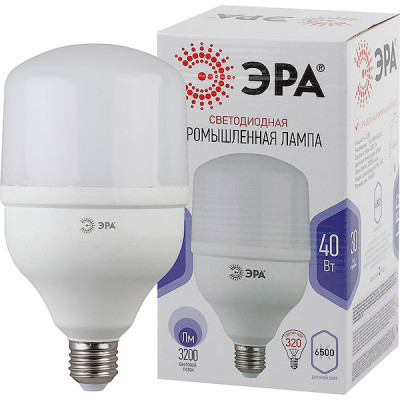 Лампа LED E27/T120 цилиндр,  40W, 6500K, 3200Лм, ЭРА [LED POWER T120-40W-6500-E27][20]