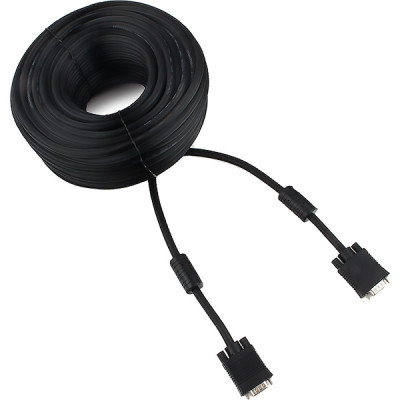 Кабель VGA 15M/15M 30,0м Premium тройной экран, феррит.кольца, черный Cablexpert [CC-PPVGA-30M-B]