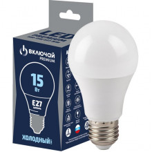 Лампа LED E27/A60 груша, 15W, 6500K, 1425Лм, Включай [LED PREMIUM A60-15W-E27-WW] РОССИЯ