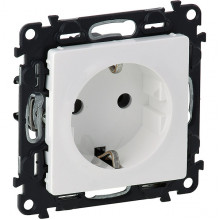 Розетка с/у 2P+E 16A, IP20, со шторками, Legrand Valena Life [753420] белый