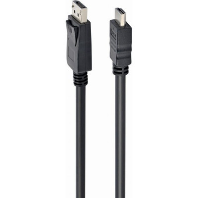 Кабель DisplayPort->HDMI 5.0м, 20M/19M, экран, черный, Cablexpert [CC-DP-HDMI-5M]