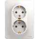Розетка с/у 2x2P+E 16A, IP20, Schneider Electric Glossa [GSL000124] белый