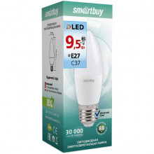 Лампа LED E27/C37 свеча,  9.5W, 4000K, 760Лм, Smartbuy [SBL-C37-9_5-40K-E27]