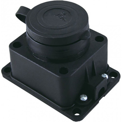 Колодка каучуковая 1 розетка 16А/3,5кВт с защ. крышкой IP44, SmartBuy [SBE-16-1-00-R][10]