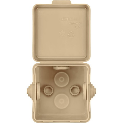 Коробка распаячная о/у  65*65*50мм, крышка, IP54, 4вх, TDM [SQ1401-0711] сосна