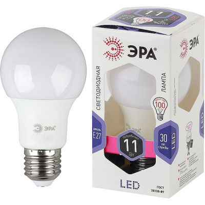 Лампа LED E27/A60 груша, 11W, 6000K, 880Лм, ЭРА [LED smd A60-11W-860-E27]