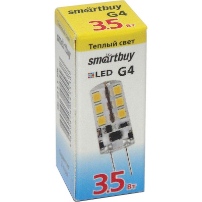 Лампа LED G4, 3.5W/12В, 3000K, 240Лм, Smartbuy [SBL-G4 3_5-30K]