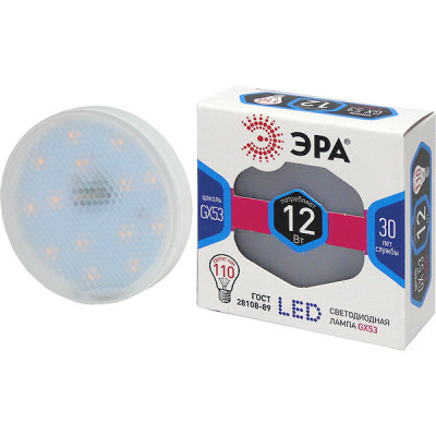 Лампа LED GX53, 12W, 4000K, 960Лм, ЭРА [LED smd GX-12W-840-GX53]