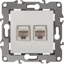 Розетка с/у компьютерная 2xRJ45, ЭРА12 [12-3108-01][10] белый