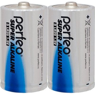 Батарейка Perfeo D LR20 Alkaline [SR2/20] [PF LR20/2SR] (PF_4204)