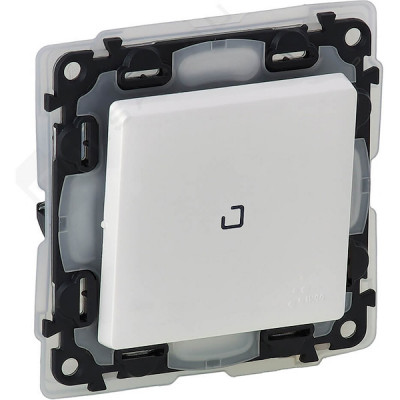 Выключатель с/у 1-кл 10A, с подсветкой, IP44, Legrand Valena Life [752161] белый