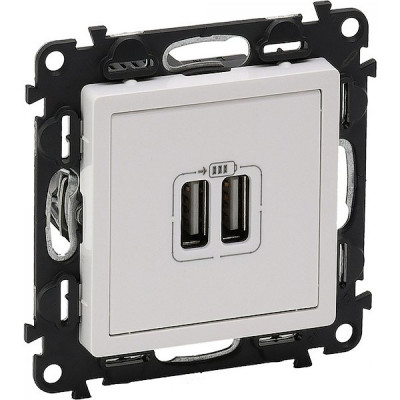 Розетка с/у USB 2xUSB, 1500мА 240В/5В, IP20, Legrand Valena Life [753412] белый