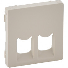Лицевая панель розетка с/у комп/тел 2xRJ45/RJ11, IP20, Legrand Valena Life [755421] сл. кость