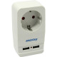 Адаптер сетевой 1x220В+2xUSB 2.1A, с заземлением, SmartBuy [SBE-16-A05-USB] белый