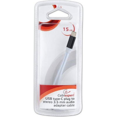 Переходник USB Type-C - Jack3.5(F)+Type-C(F), Cablexpert [CCA-UC3.5F-02] черный