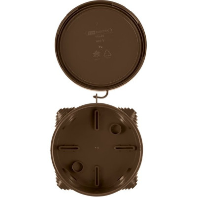 Коробка распаячная о/у d85*40мм, крышка, IP54, 4вх, TDM [SQ1401-0602] бук