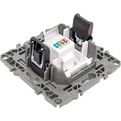 Розетка с/у компьютерная RJ45, ЭРА12 [12-3107-03][10] алюминий