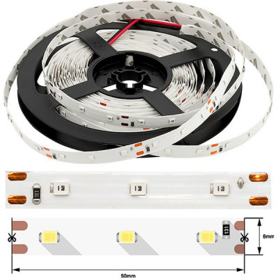 Лента LED 12В IP20 SMD2835  60/м, зеленый, 4.8Вт/м, 5м/ц.1м, SWG эко