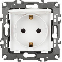 Розетка с/у 2P+E 16A, со шторками, с крышкой, ЭРА12 [12-2103-01М][10] белый матовый