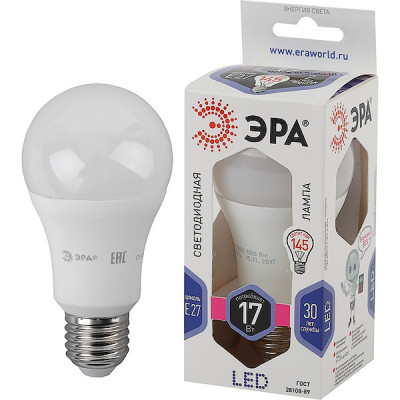 Лампа LED E27/A60 груша, 17W, 6000K, 1360Лм, ЭРА [LED smd A60-17W-860-E27]