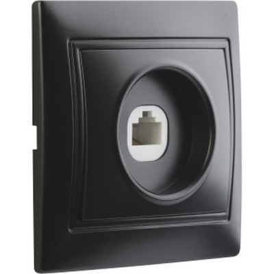 Розетка с/у компьютерная 1xRJ45, IP20, SmartBuy Венера [SBE-01b-S1-RJ] черный