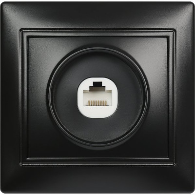 Розетка с/у компьютерная 1xRJ45, IP20, SmartBuy Венера [SBE-01b-S1-RJ] черный