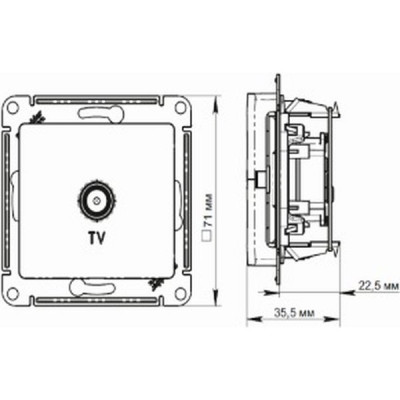 Розетка с/у TV оконечная, IP20, 1DB, Schneider Electric ATLASDESIGN [ATN000191] белый