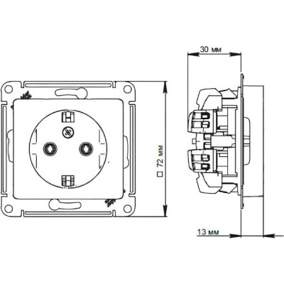 Розетка с/у 2P+E 16A, IP20, Schneider Electric Glossa [GSL000143] белый [20/160]