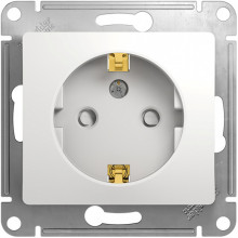 Розетка с/у 2P+E 16A, IP20, со шторками, Schneider Electric Glossa [GSL000145] белый