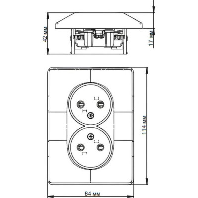 Розетка с/у 2x2P 16A, IP20, Schneider Electric Glossa [GSL000120] белый