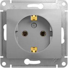 Розетка с/у 2P+E 16A, IP20, Schneider Electric Glossa [GSL000343] алюминий