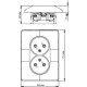 Розетка с/у 2x2P 16A, IP20, Schneider Electric Glossa [GSL000220] бежевый